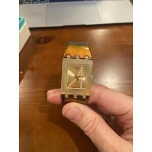 Swatch Square S2 Collection AG 2002 Metallic Gradient Cuff Watch Vintage Unisex